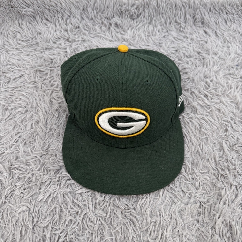 Green Bay Packers New Era 59FIFTY Fitted Hat 7 3/8 Green NFL Cap Official Used